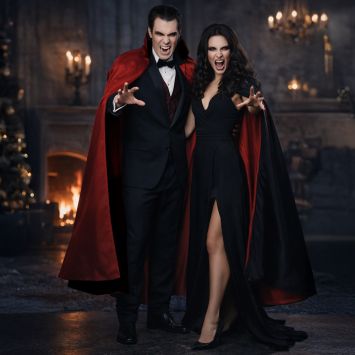 Cape réversible de Vampire d'Halloween pour adulte - Taille unique