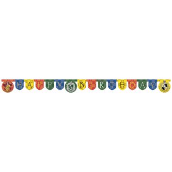 Guirlande Harry Potter Happy Birthday 2 m avec blasons des maisons | jourdefete.com