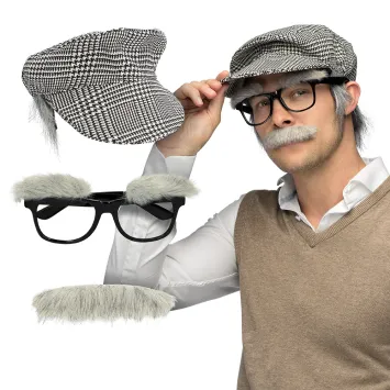 Kit de déguisement humoristique de Grand-Père pour adulte