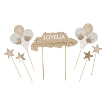 Kit de décoration pour gâteau Joyeux Anniversaire | jourdefete.com