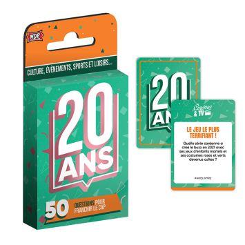 Jeu de cartes "50 questions pour franchir le cap" pour anniversaire - Âge au choix