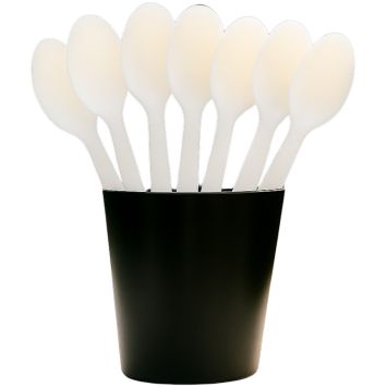 Grandes cuillères blanches jetables 17 cm | jourdefete.com