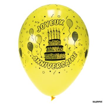 8 Ballons Joyeux Anniversaire Multicolore