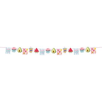 Guirlande de fanions en papier de 6 mètres représentant des aliments souriants sur le thème Kawaii pour décoration de fête | jourdefete.com
