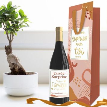 Kit Bouteille Annonce - Cuvée Surprise Notre famille s'agrandit - Collection Annonce de Grossesse