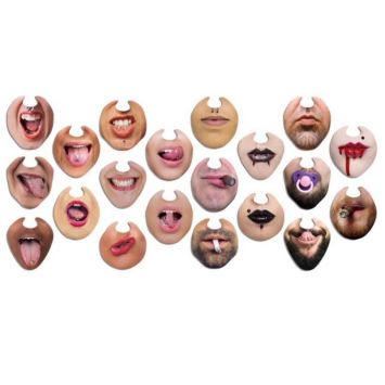 Kit de 10 fausses bouches humoristiques Hipster 