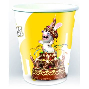 6 Gobelets en Carton - Lapins Crétins - Gâteau d'Anniversaire | jourdefete.com