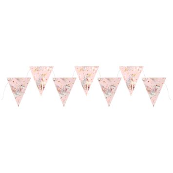 Banderole anniversaire licorne rose avec fanions décoratifs | jourdefete.com