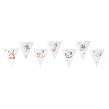 Banderole fanions thème bébé ivoire pour baptême et baby shower | jourdefete.com