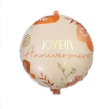 Ballon Métallique - Joyeux Anniversaire - Collection Terracotta | jourdefete.com