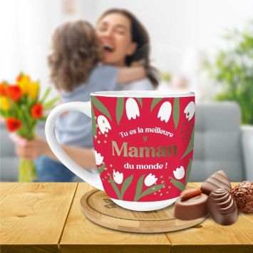 Coffret Tasse à café "Meilleure Maman du Monde" - Collection Maman d'Amour