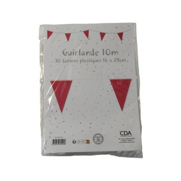 guirlande 10m rouge blanc | jourdefete.com