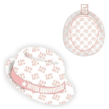chapeau-anniversaire-rose-blanc|jourdefete.com