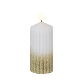 Bougie LED blanc et or scintillante pour décoration de Noël | jourdefete.com