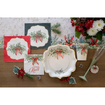 10 gobelets en carton - Noël - 27 cl - Collection Jolis Rubans