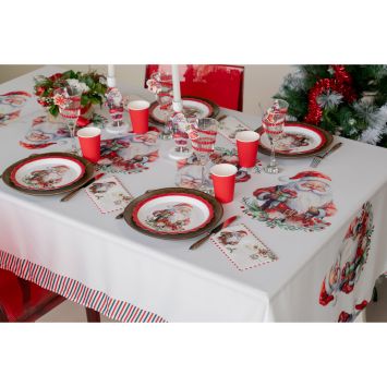 Nappe en polyester - Noël - 145 x 240 cm - Collection Père Noël