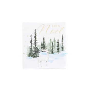 20 serviettes cocktail "Joyeux Noël" en papier - Noël - 24 x 24 cm - Collection Snowy Bliss