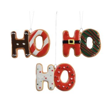 Décoration de Noël HO Biscuit Candy Cane suspendue, rouge et blanc, style sucre d’orge | jourdefete.com
