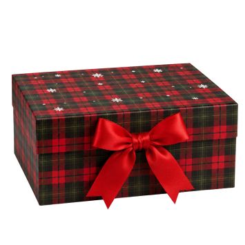 Boîte cadeau de Noël en carton - Tartan - Taille L