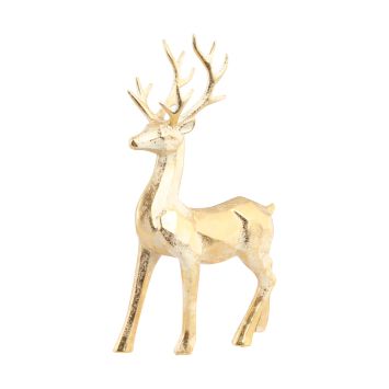 Renne géométrique doré en plastique pour décoration de Noël | jourdefete.com