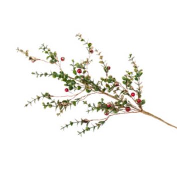 Branche d'Eucalyptus et baies pailletées champagne