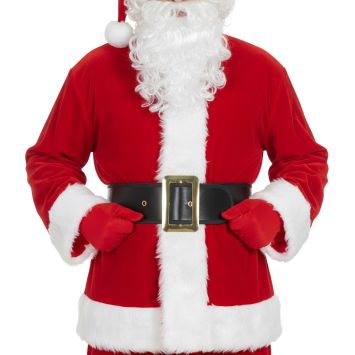 Ceinture de Père Noël en velours rouge avec boucle dorée | jourdefete.com