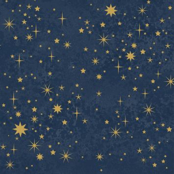 Serviettes de Noël bleu nuit avec étoiles dorées scintillantes | jourdefete.com