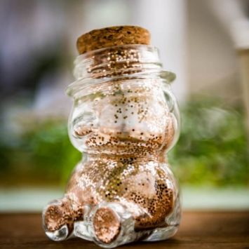 Contenant en Verre Ourson et son Bouchon en Liège