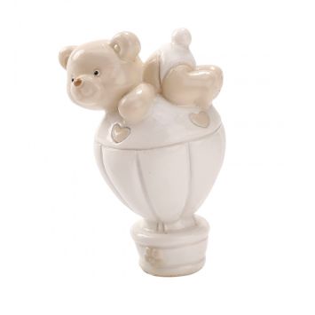 Figurine Ourson Noé sur sa Montgolfière
