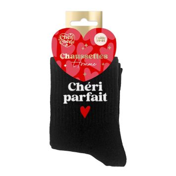 Une paire de chaussettes noires à offrir à votre chéri pour la Saint-Valentin | jourdefete.com