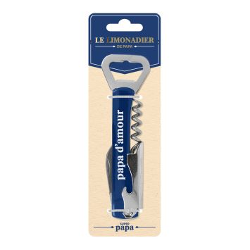 Limonadier multifonction bleu avec inscription papa d'amour dans son emballage cartonné pour la fête des pères | jourdefete.com