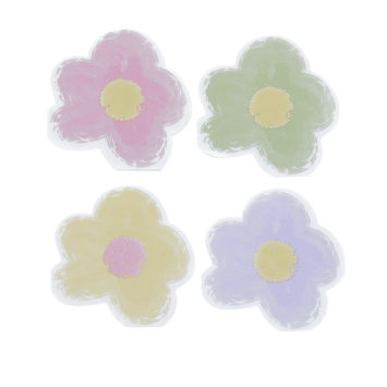 20 serviettes cocktail en forme de fleurs en papier - 26 x 26 cm - Pâques