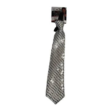 Cravate à Sequins en polyester avec attache élastique - 35 cm - Couleur au choix
