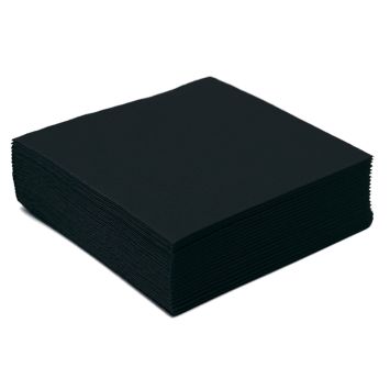 50 Petites Serviettes Microgaufrées - Noir