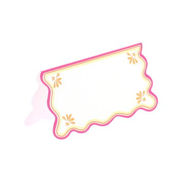 Marque-places festonnés Pink Lemonade blanc citron orange framboise | jourdefete.com