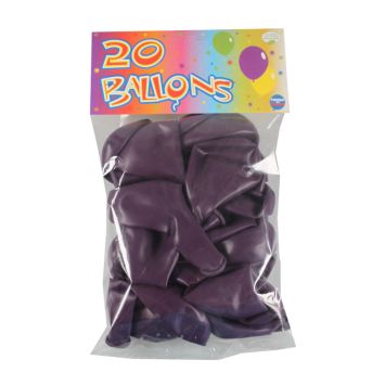 20 Ballons de Baudruche Prune 