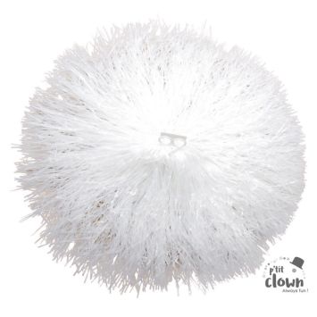 Pompon plastique blanc décoratif pour fête | jourdefete.com