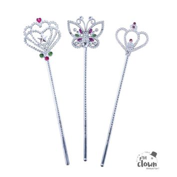 Baguette magique fée avec strass et motifs royaux | jourdefete.com
