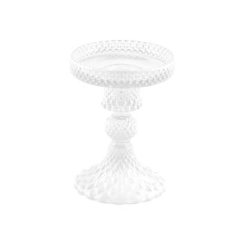 Soyez charmé par ce porte-bougeoir en verre de couleur blanc pour votre table | jourdefete.com