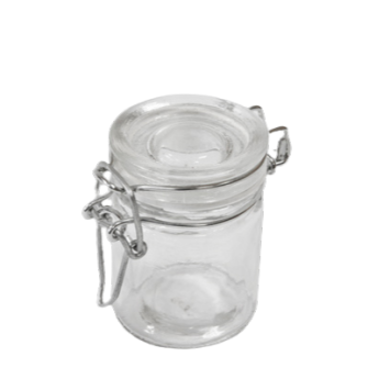 Mini pot en verre transparent avec couvercle à étrier pour mariage, baptême ou communion | jourdefete.com