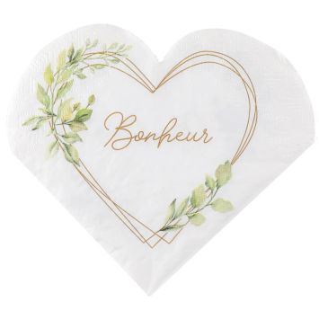 Lot de 20 serviettes - 16,5 x 16,5 cm - Ô Bonheur | jourdefete.com
