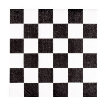 Serviettes en papier avec motif damier pour une déco racing | jourdefete.com