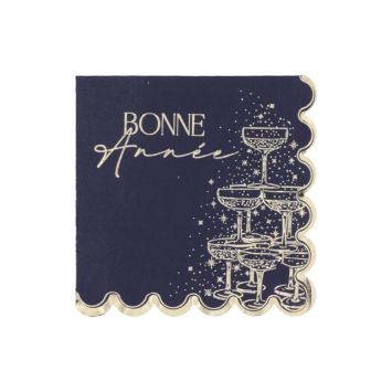 16 serviettes "Bonne Année" en papier - Réveillon du Nouvel An - 33 x 33 cm - Collection Sparkle Time