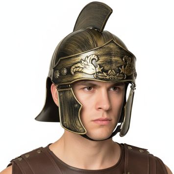 Casque de Romain adulte avec crête style antique | jourdefete.com