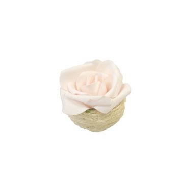 Rose sur support Abaca - Couleur au choix