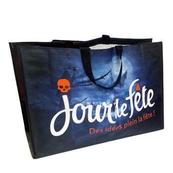 Sac cabas Jour de Fête spécial Halloween avec décor nocturne et crâne | jourdefete.com
