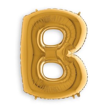 Ballon en aluminium métallisé Or - 102 cm - Lettre B | jourdefete.com