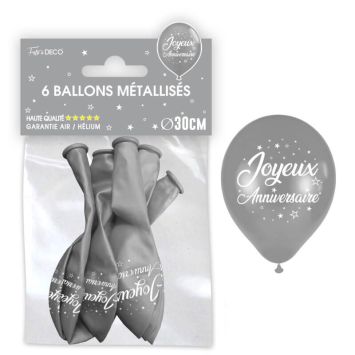 ballons-argent-métallisé-joyeux-anniversaire | jourdefete.com