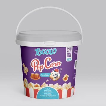 Seau de Pop-Corn Caramel TOGOLO, un encas gourmand et sucré au caramel | jourdefete.com