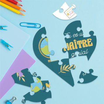 Carte Puzzle à message avec enveloppe "Tu es un maître génial" - Collection Merci pour cette année